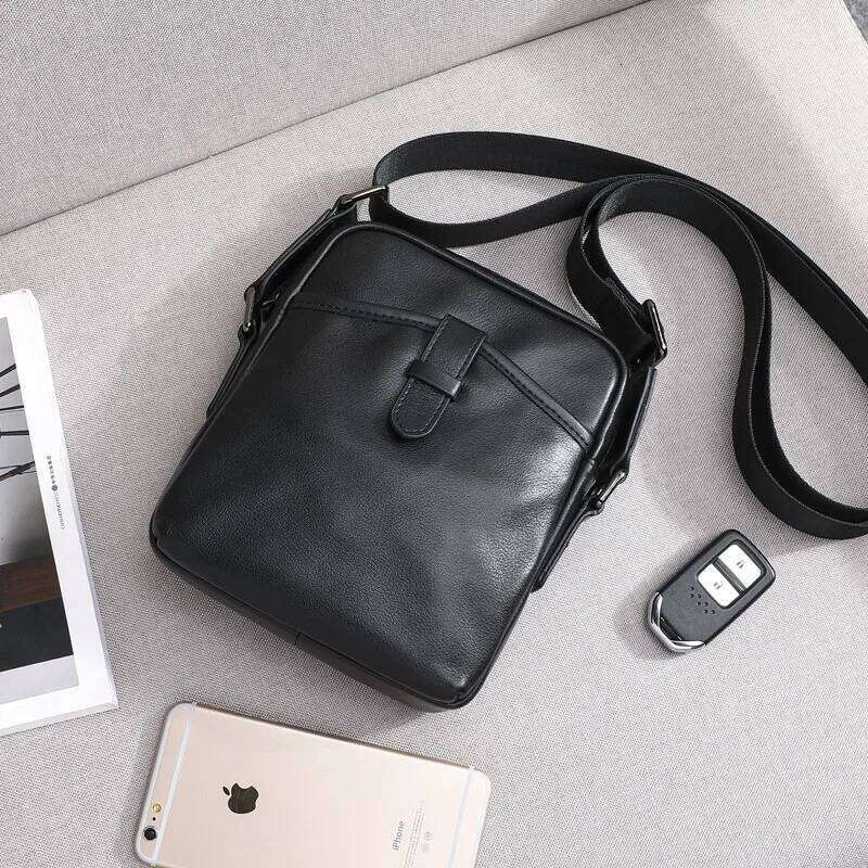 Wmnuo 2025 Messenger For Men Cowhide Genuine Leather Shoulder Crossbody Men's Small Bag Korean Brand Phone Pouch Male W6075