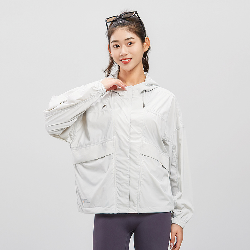 Ddmyoutdoor New Short And Waist Fashion Ice Silk Loose Version Sunscreen Clothing Women S Outdoor Skin Windbreaker Coat Jogging Suit