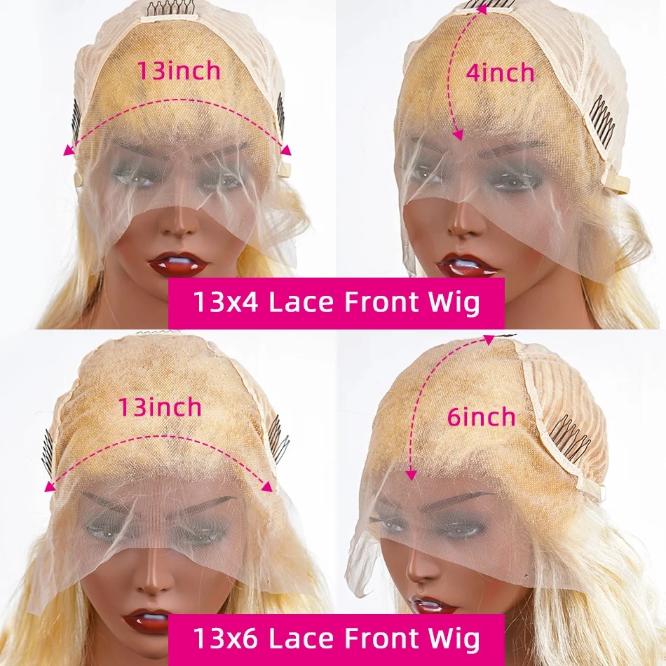 36 Inch Deep Wave 613 Honey Blonde 13x4 Transparent Lace Front Human Hair Wigs 13x6 HD Lace Frontal Curly Wave Wig For Woman 250% Synthetic Wigs