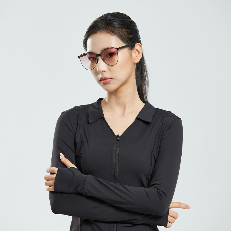 Ddmyoutdoor Original Yarn Slim Fit Lapel Tight Fitting Stand Up Collar Hooded Clothing For Women Figure Enhancing Sun Protection Shirt Upf Jogging Sui