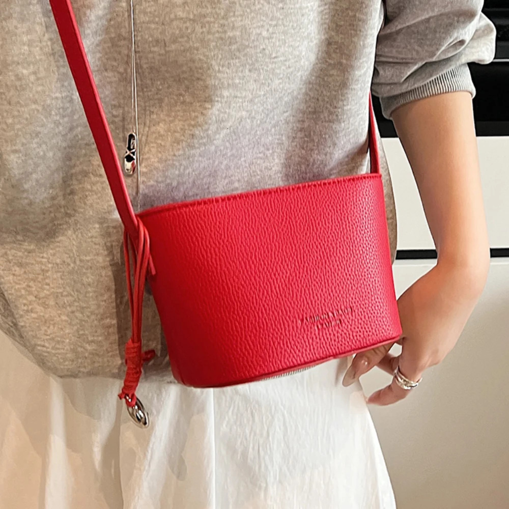Lychee Pattern Solid Color Square Crossbody Bag Womens Simple Zipper Casual All-Match One Shoulder Bags Daily Commute Packs 250605