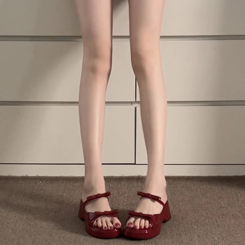 Summer Concise Open Toe Women Slippers Fashion Platform Wedges Heel Shoes Beach Dress Female Slides 250605