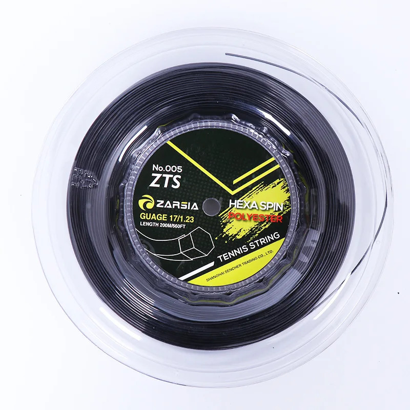 ZARSIA Hexagon Tennis Strings Durable Hex Polyester Racket String 1.23MM 200M 1 Reel 250605