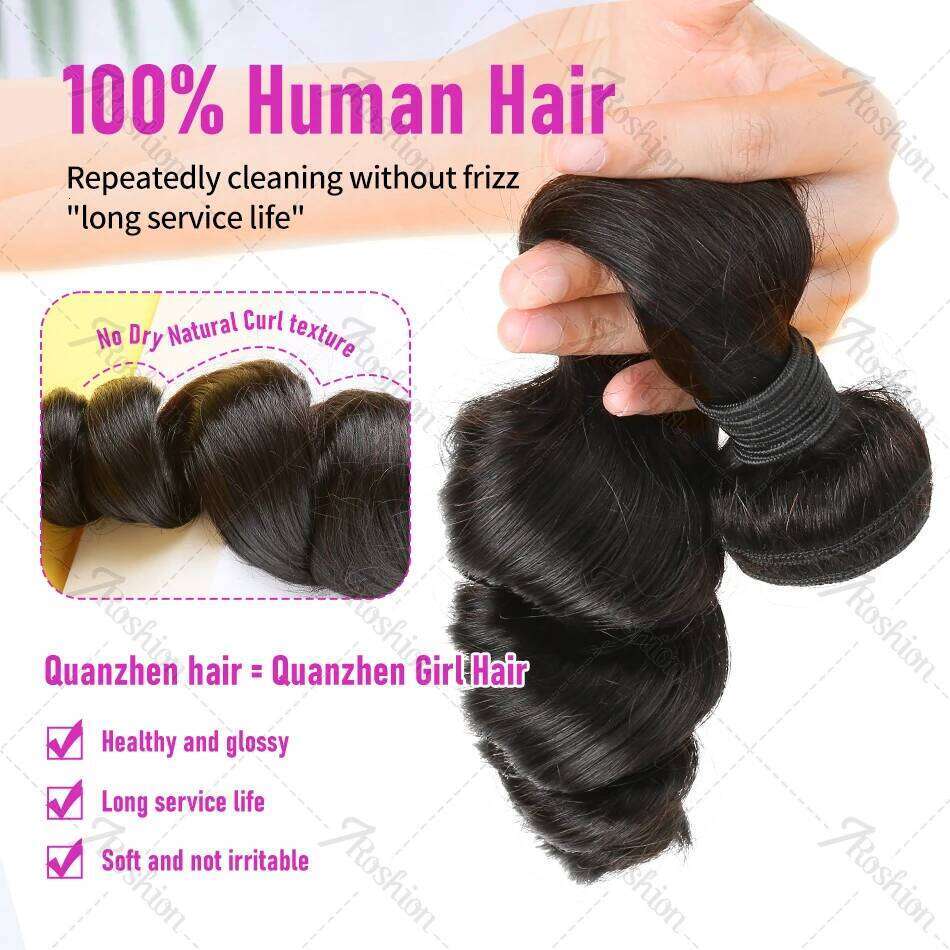30 36 Inch Brazilian Raw Virgin Unprocessed 100% Human Hair Extensions Loose Wave Bundles Double Weft Bulk Braiding