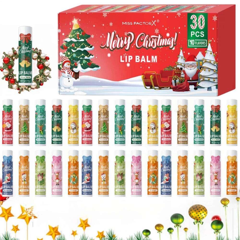 box, 30PCS/box lip balm set, durable moisturizer, Christmas women's gift, party gift free shipping