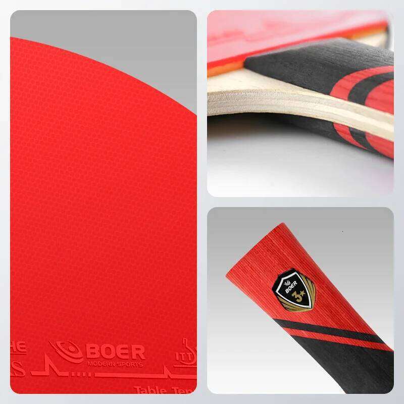1PC Table Tennis Professional 3 Star Paddle Sticky Rubbers Ping Pong Racket with Cover