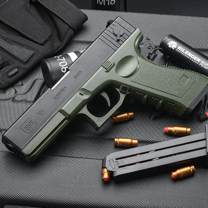 Children's toy gun bullet G18 boy hand shell throwing soft bullet gun toy small gun simulation hand grab Glock pistol