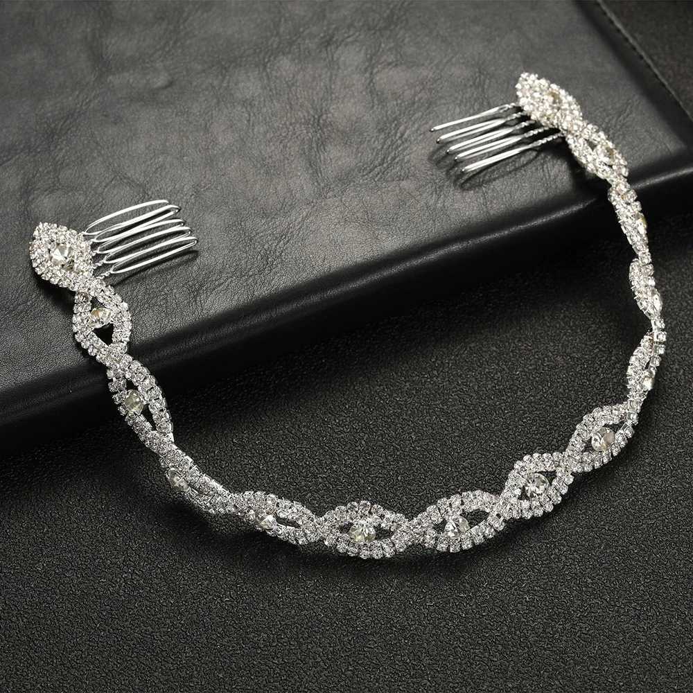 Wedding Headbands Light Luxury Rhinestone Hairbands Hair Combs for Bride Hair Accessories Sparkly Crystal Headpieces for Women Z250605