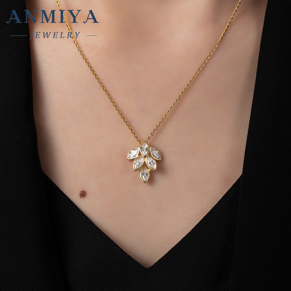 Customized Wholesale Fashion Ladies Necklace Earring Sets Rhinestone Long Leaf Gold Jewelry Set for Women