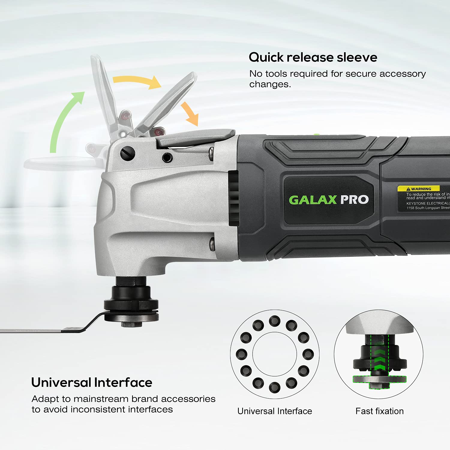 GALAX PRO Oscillating Tool, 260W 6 Variable Speed Oscillating Multi-Tool Kit with Quick-Lock Accessory Change, Oscillating Angle:3°, 40pcs Accessories
