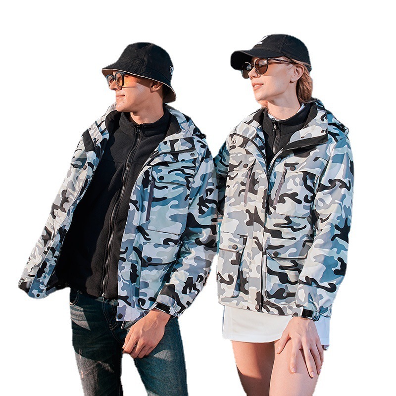 Ddmyoutdoor New Outdoor Couple Stormtrooper Jacket Detachable Fleece Inner Tank Mountaineering Coat Men s And Women s Large Two Piece Set Jackets