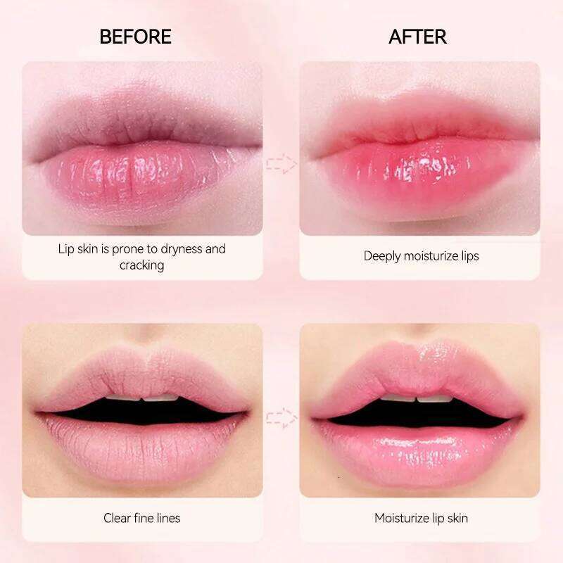 free shipping OMGA Color-Changing Lip Balm Jelly Lipstick Moisturizing Waterproof Hydrating Temperature-Sensitive Peach Flavor,Smooth Lips