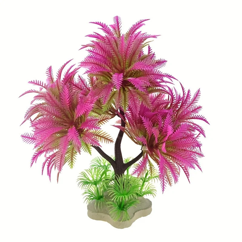 Fish tank landscaping aquarium decoration plastic coconut tree plant simulation seaweed ornaments 250604