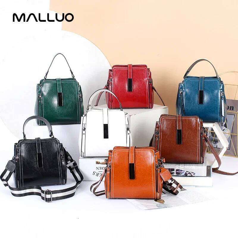 Designer Bags 2025 Women Cow Leather Shoulder Bags Lady Cowhide Designer Handbag Female Fashion Retro Crossbody Bag For Ladies Bucket Totes Luxury Bag