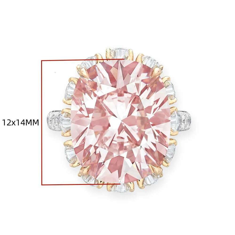 Christie Auctions 1 Billion Same Style Artificial Pink Ice Flower Cut Cushion Shape Goose Yellow Pigeon Egg High Carbon Diamond for Women