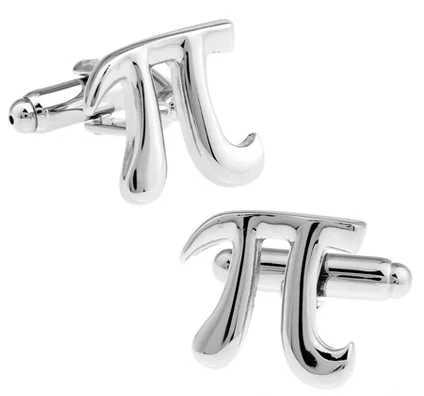 iGame Men Gift PI Cufflinks Novelty Circumference Ratio Design Silver Color Copper Cufflinks W250606