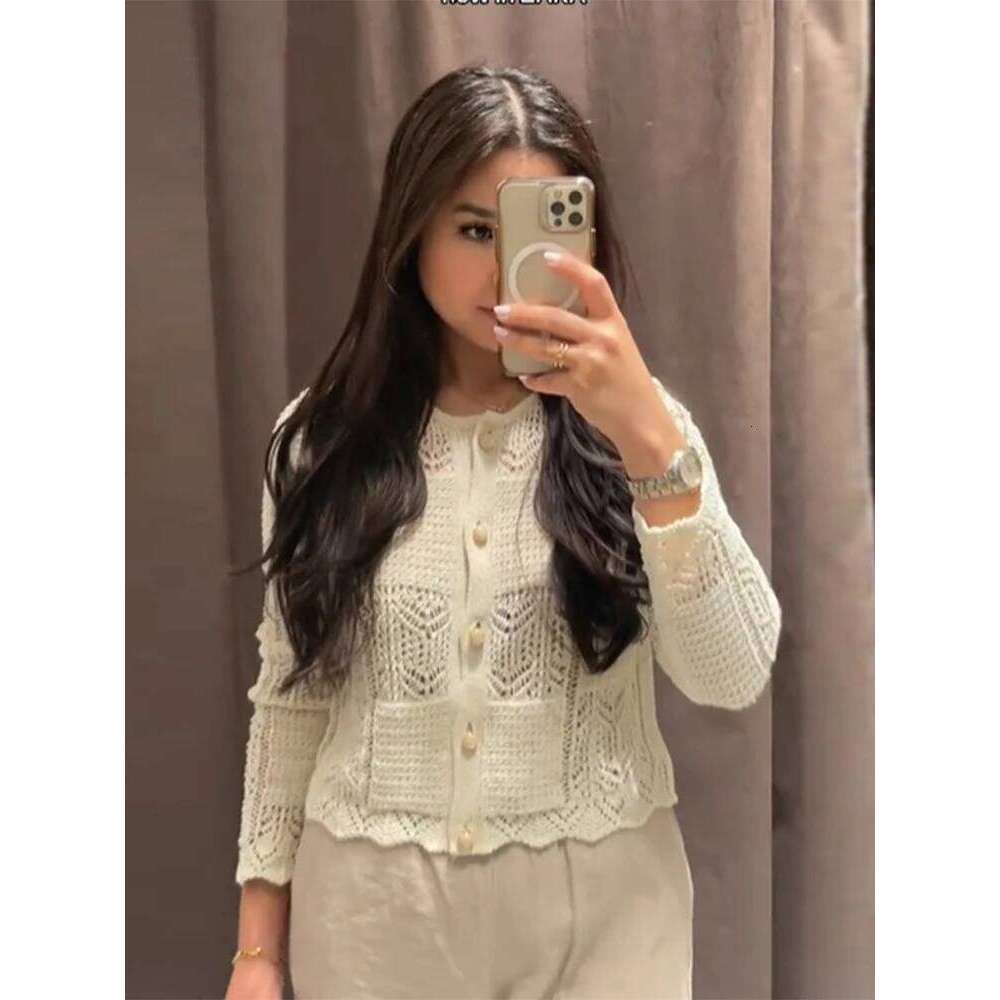 Chic Knitted Flowers Cardigan Shorts Set Women Casual Loose Hollow Out Button Tops High Waist Pants Female's Sets Spring Outfits