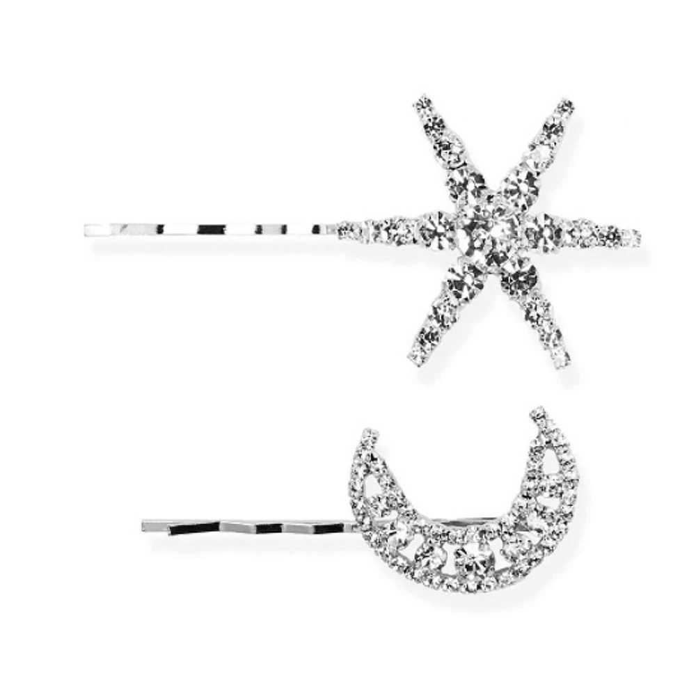StoneFans Shiny Star Moon Rhinestone Hairpins Barrettes for Women Wedding Girls Hair Pin Set Vintage Hair Accessories Jewelry Z250605