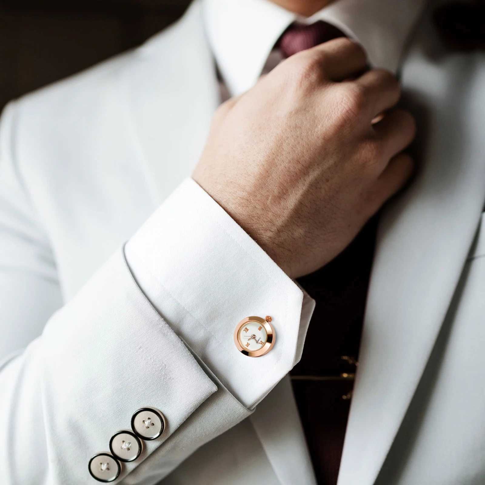 Battery Digital Watch Cufflinks Mens Lepton Real Clock Cufflinks Watch Cufflinks Mens Jewelry W250606