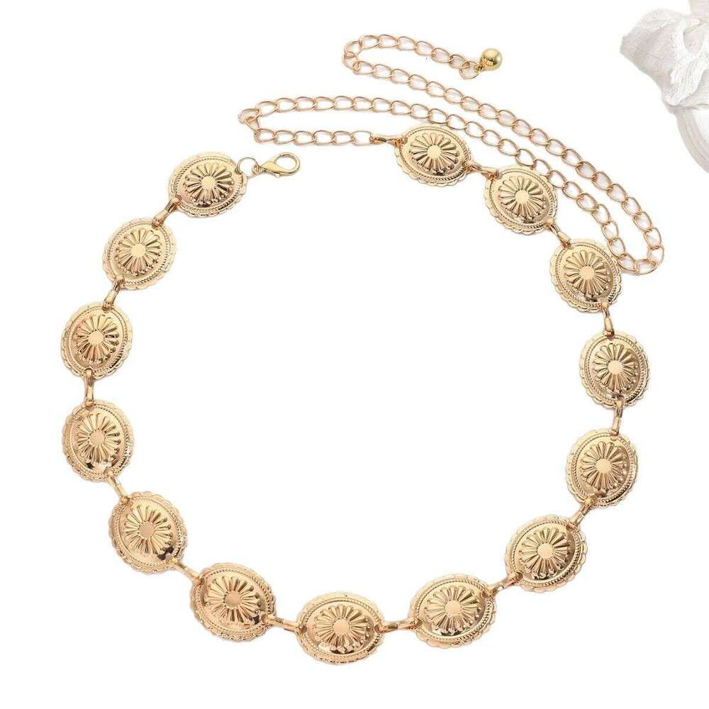 Accessories Bohemian Style Gold Waist for Women Turquoise Alloy Pants Chain