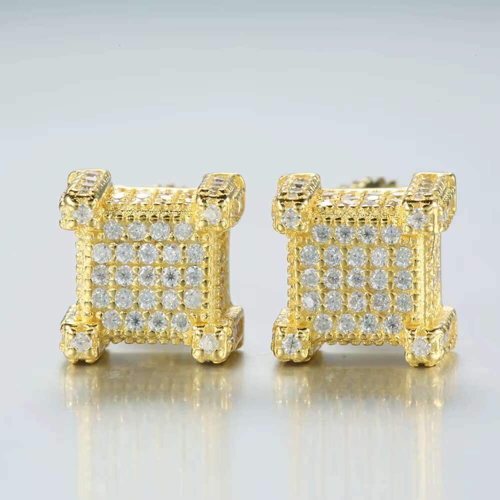 Factory Price VVS Diamond Earring 925 Sterling Silver Hip Hop Earrings for Men Women Pass Tester VVS Moissanite Stud Earrings