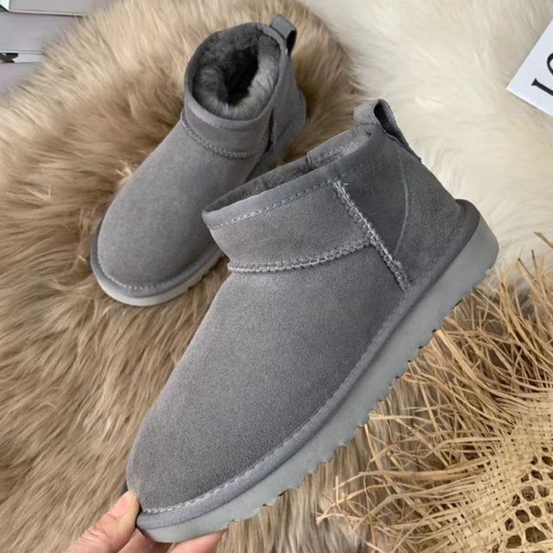 2025 Free Shipping Autumn/Winter New Women's Designer Snow Boots with Velvet Warm Leisure Large Couple Thick Bottom Cotton Boots black