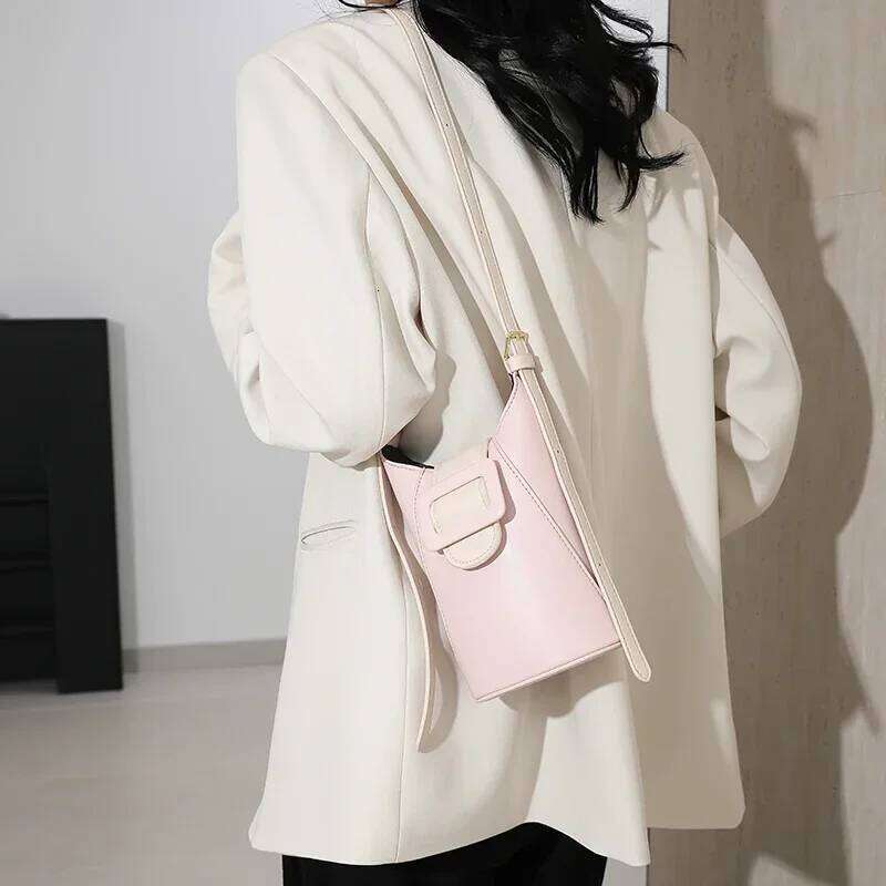 Fashion Crossbody Bags Women Small PU Leather Shoulder Messenger For Girls Pink Bolsas Ladies Phone Purse Bucket Bag
