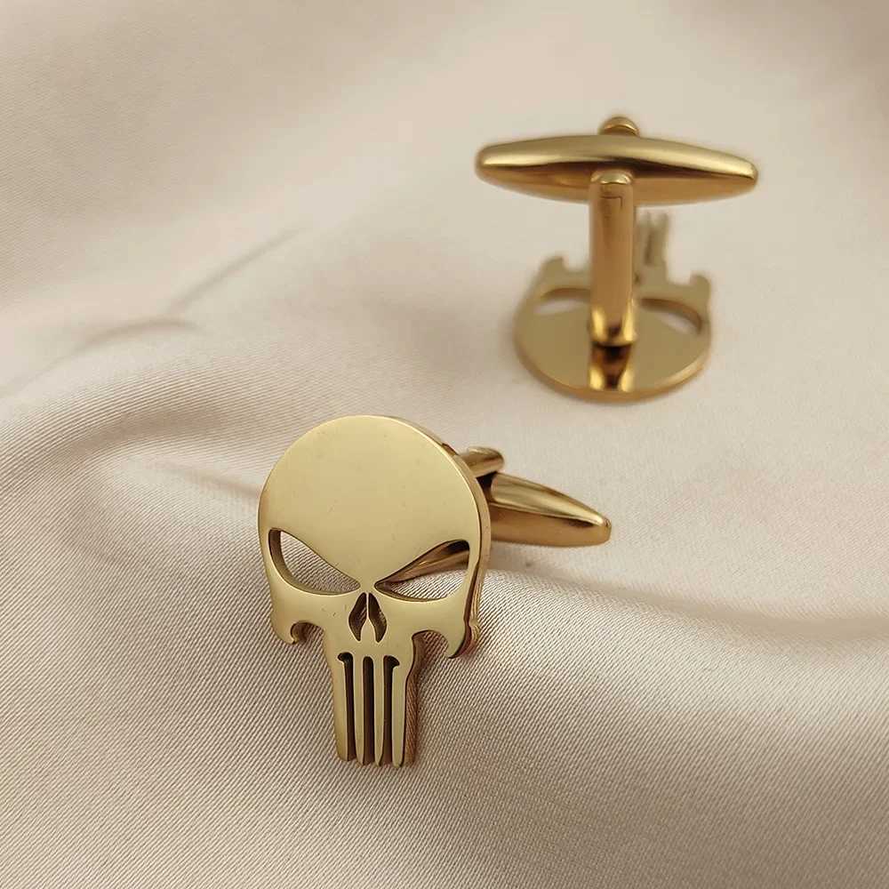 Stainless Steel Skull Man cufflinks Vintage Personalized Design Jewelry Skeleton Cuff Links Party Shirt sleeve Buttons W250606