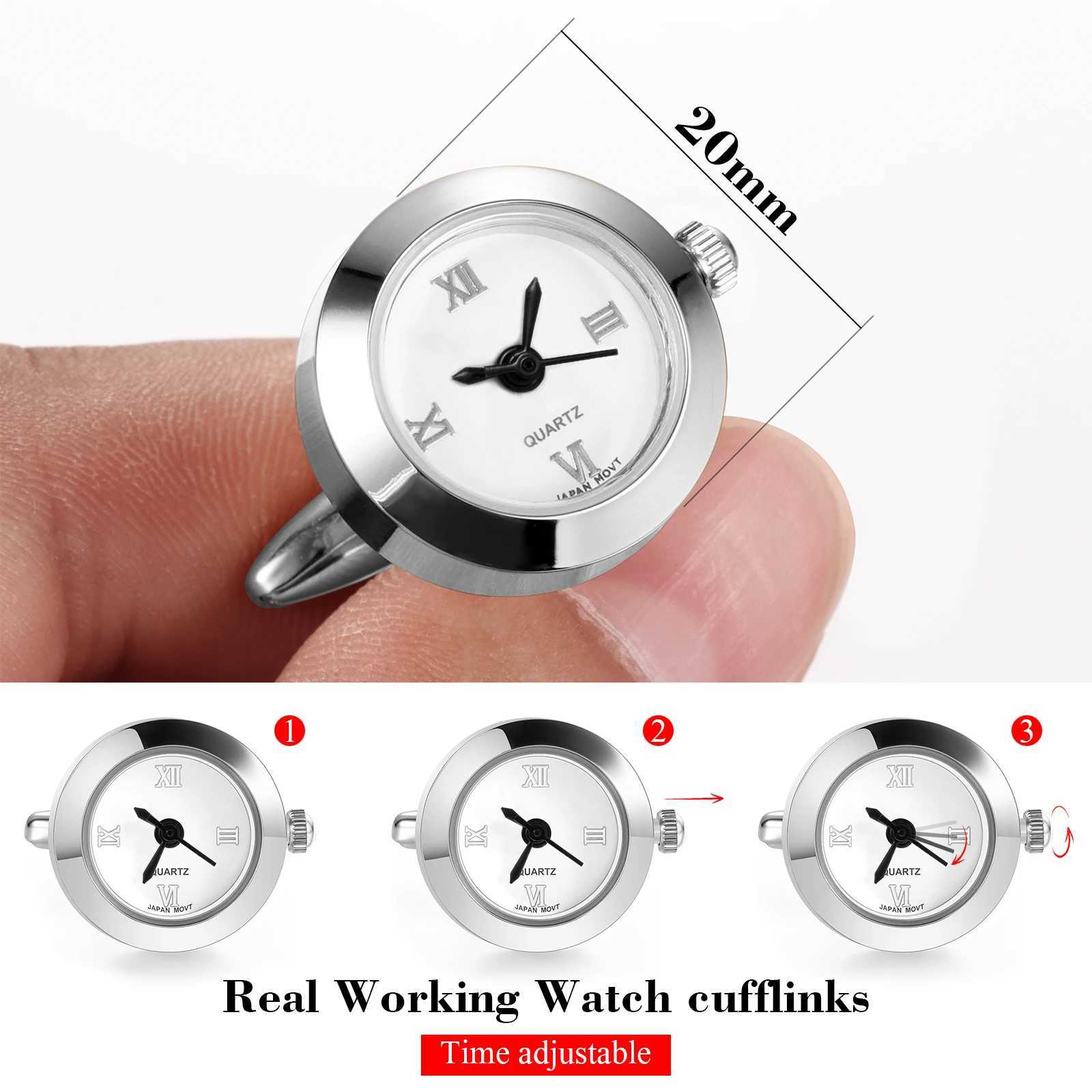 Battery Digital Watch Cufflinks Mens Lepton Real Clock Cufflinks Watch Cufflinks Mens Jewelry W250606