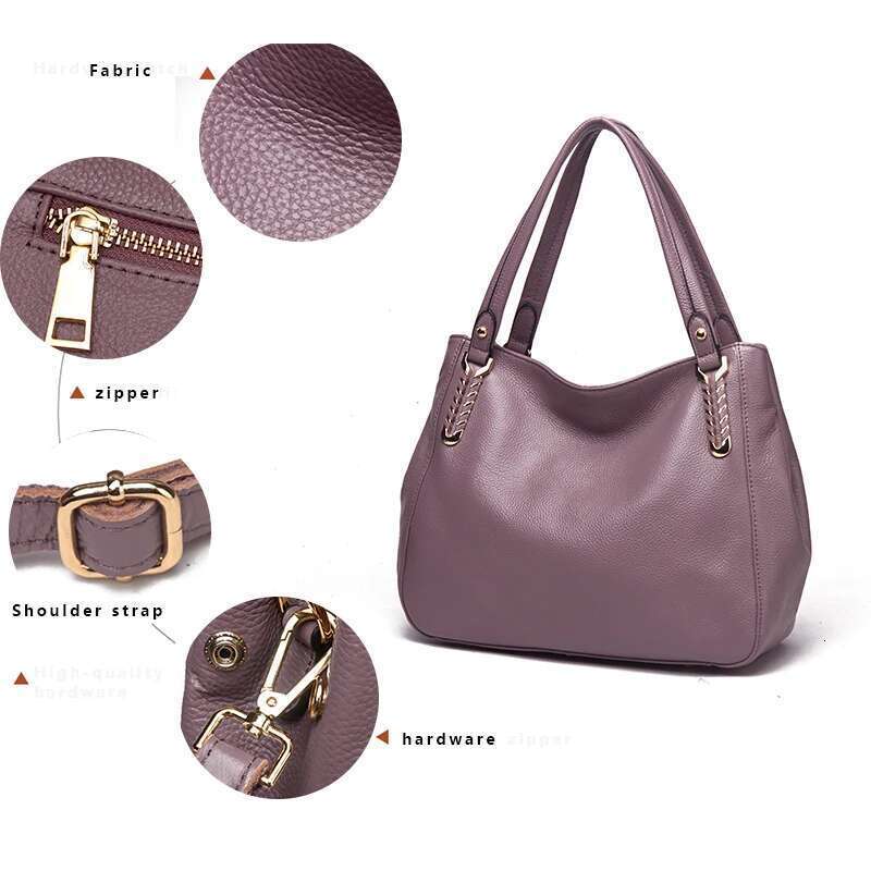 Designer Bag New Women's Tote Bag With Large Capacity And Simple Top Layer Cowhide Handbag