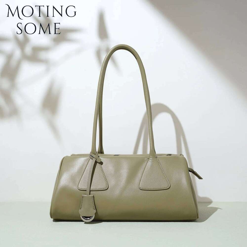 Motingsome Genuine Women 2025 Design French Minimalist Pillow Bag New Leather Fashion Handbag Underarm Tote