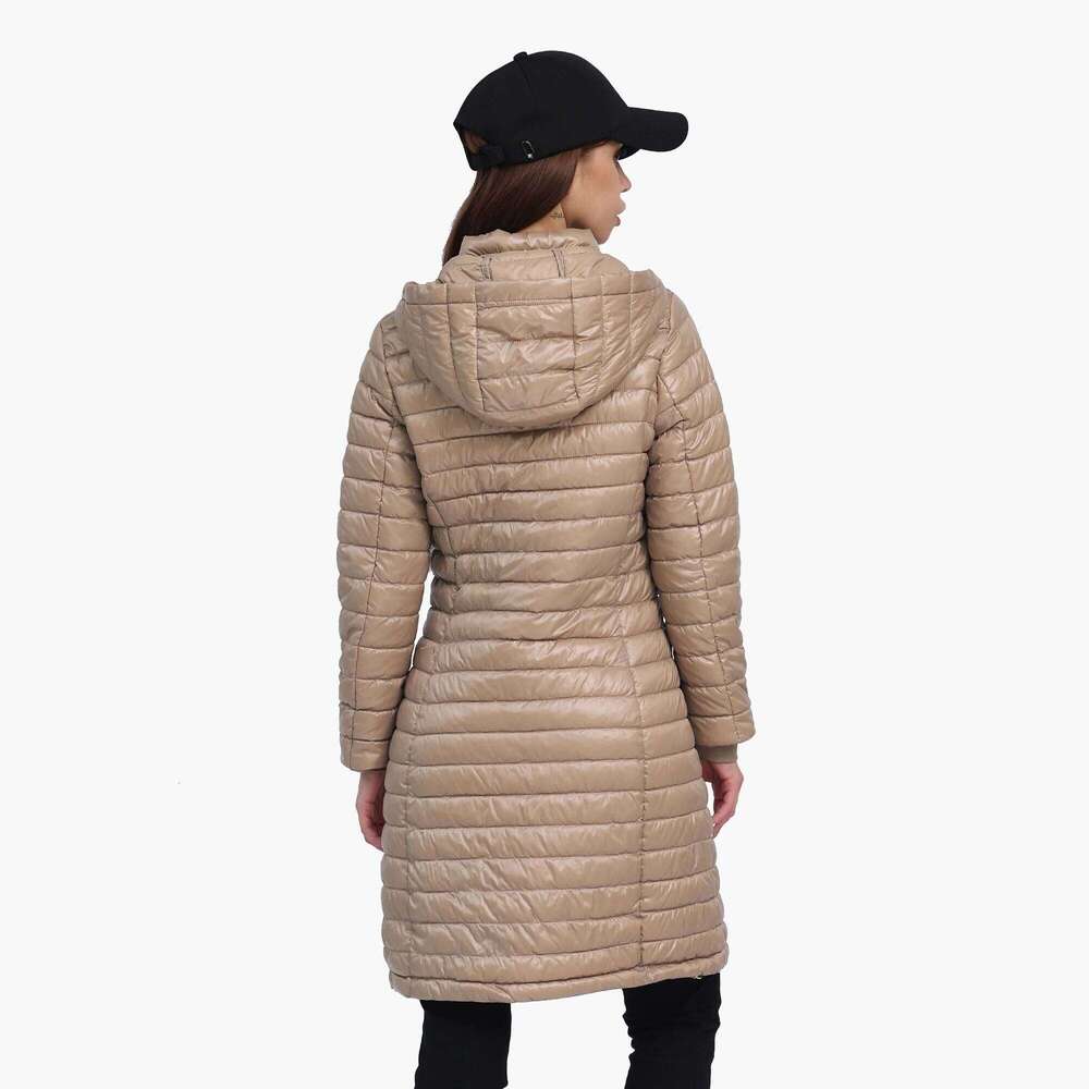 SANTELON Women Long Warm Ultralight Portable Puffer Jacket Coat Female Winter Outdoor Lightweight Parka With Adjustable Hood