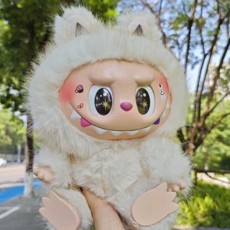 Labubu V3 ID White Cat Red Blue Big Energy Ahead Hot 38cm Zimomo Angel Creative Diy Figure Vinyl Doll Collecte Toy Gifts X250606