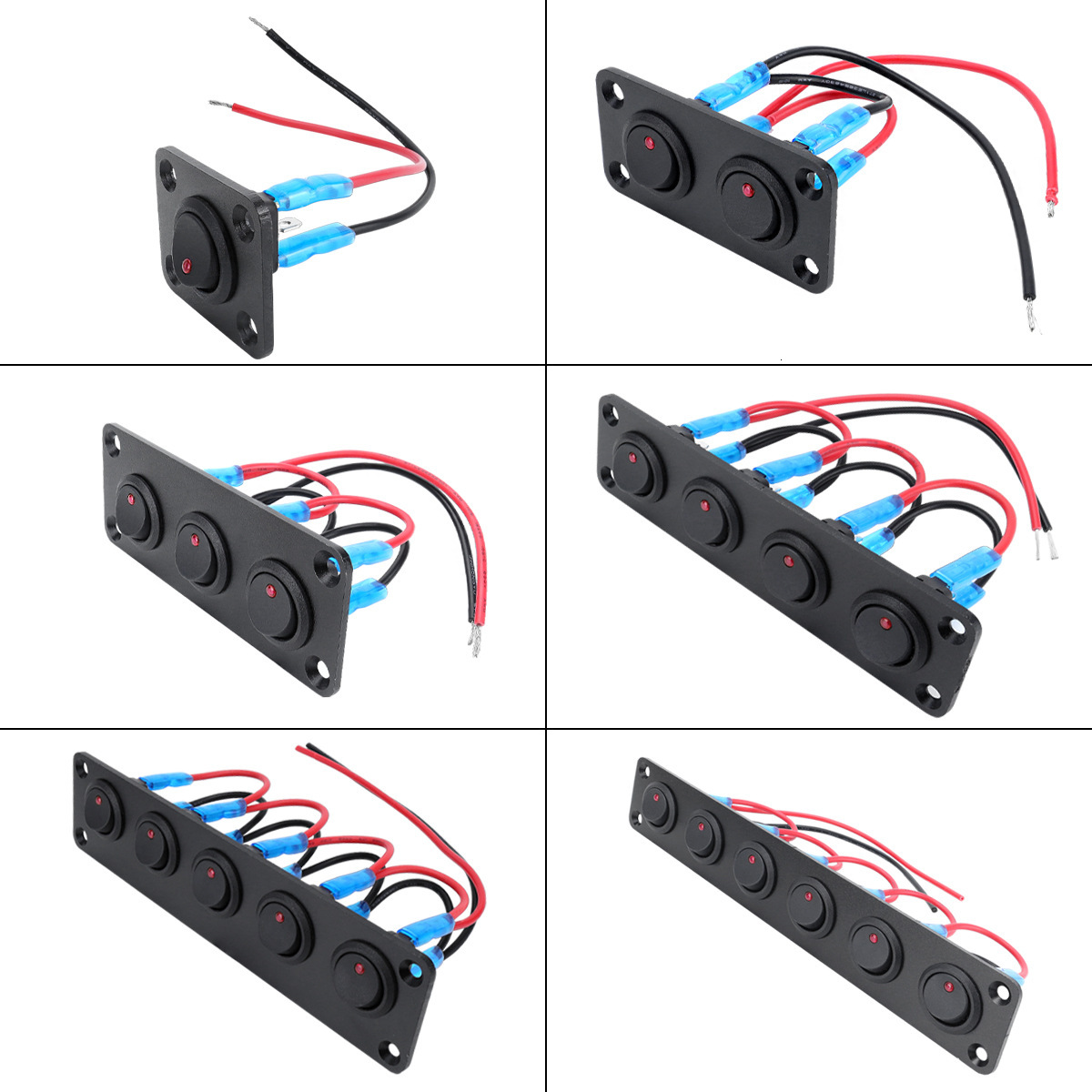 Red Boat-Shaped Cat Eye Combination with Light Waterproof Electronic Appliance Control Button Switch