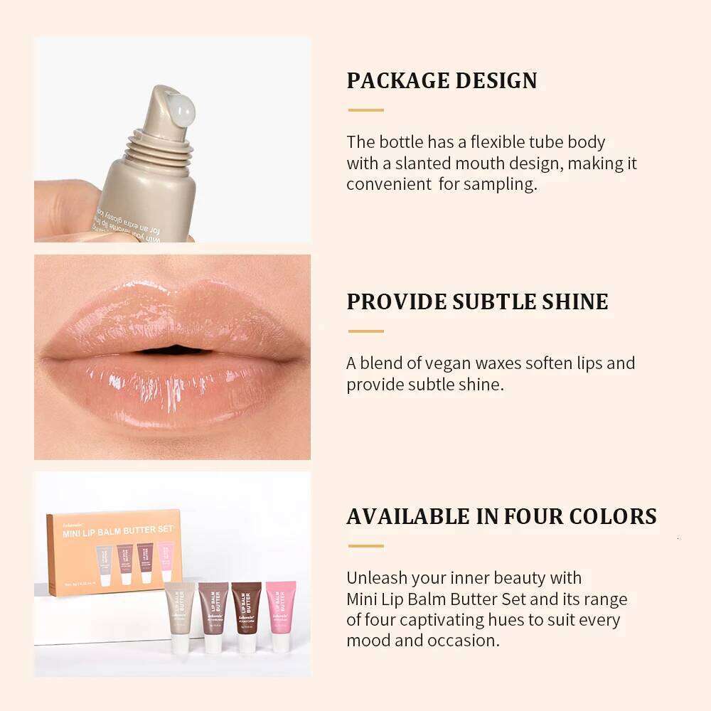 free shipping Summer Butter Mini Lip Balm Travel Kit Buttery Moisturizing Tinted Lip Balm Watery Multi-color Lipstick For All Skin Types