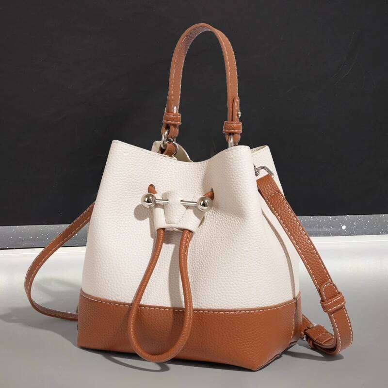 Classic Mini Bucket Bags For Women Designer Handbags And Purses 2025 New In PU Splicing Design Sequined Underarm Shoulder