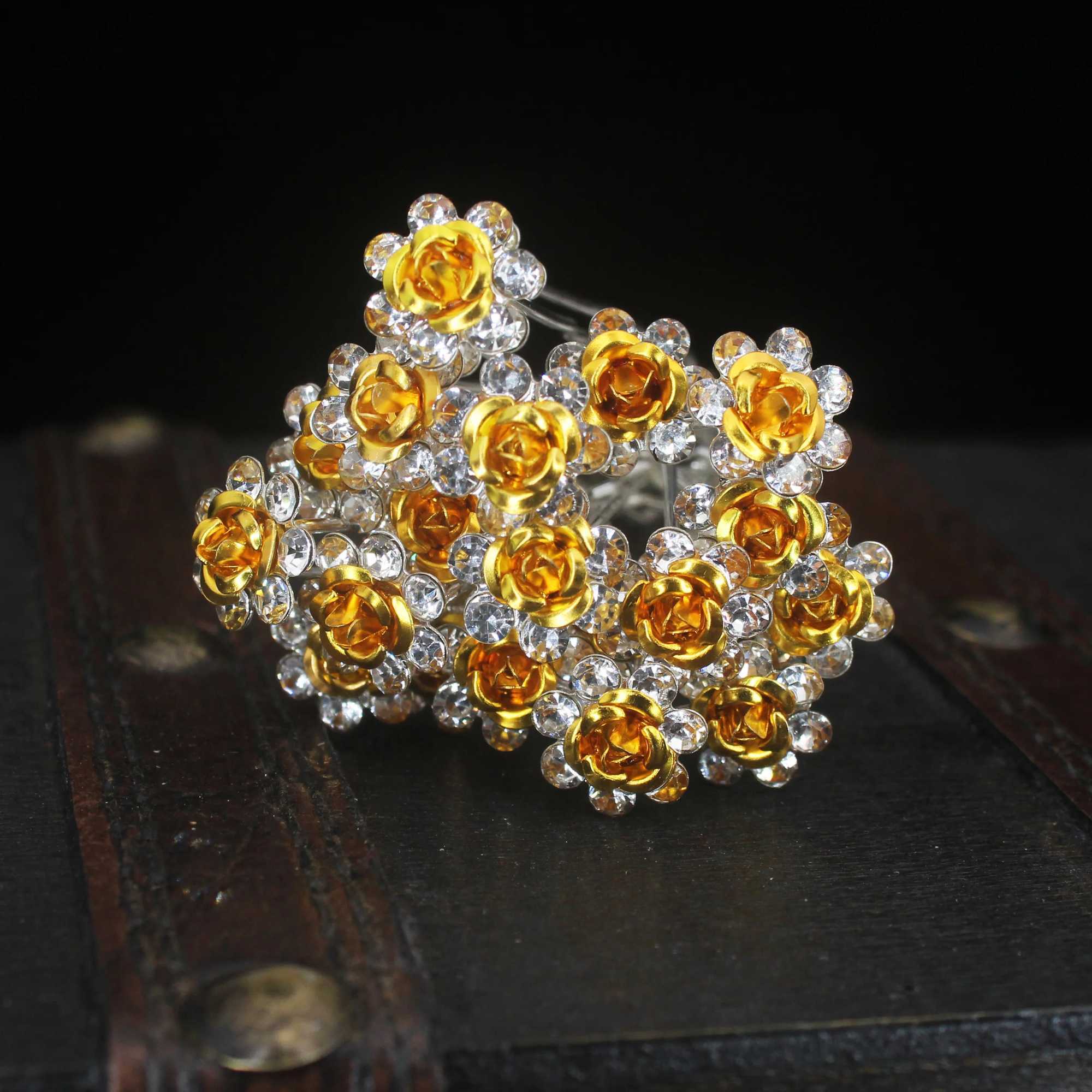 Wedding Bridal U Shape Rose Hair Pin Barrettes Crystal Hairpin Clips Hair Jewelry DIY Accessories Hair Braider Styling Tools Z250605