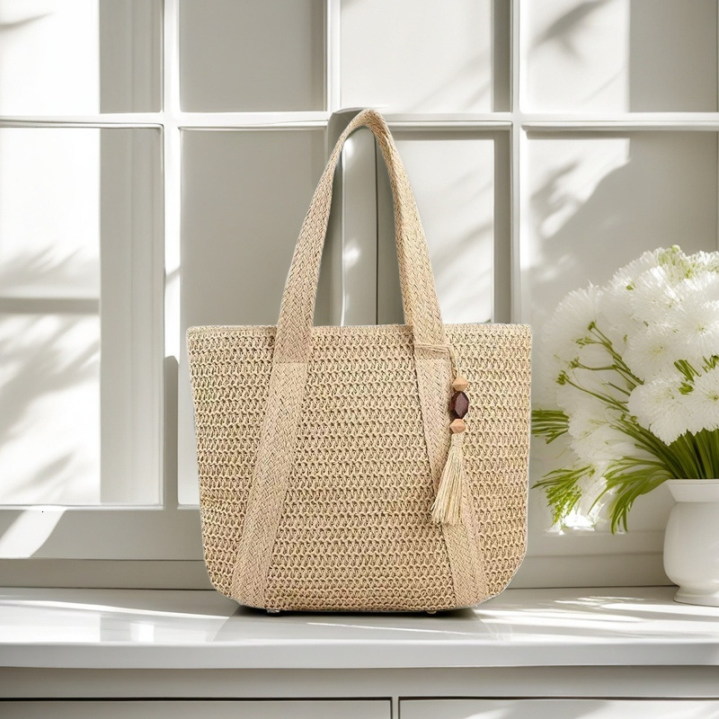 Straw beach bag summer woven bag handbag women's foreign trade straw bag handbag designer women's shoulder bag crossbody bag