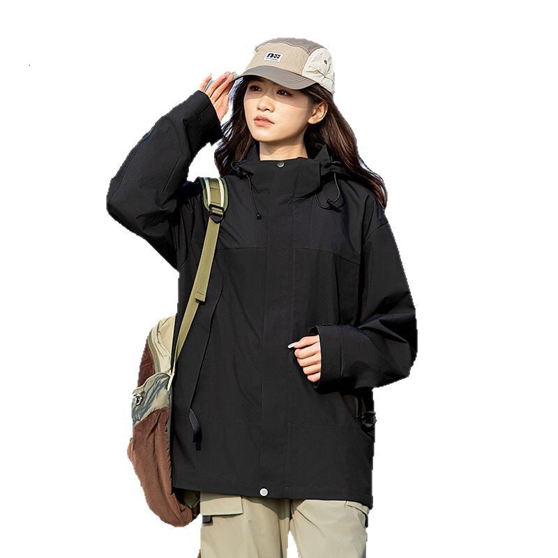 Ddmyoutdoor Spring New Couple S Color Blocked Jacket With Detachable Cap Waterproof And Windproof Suit Single Jacket Hiking Suit Jackets