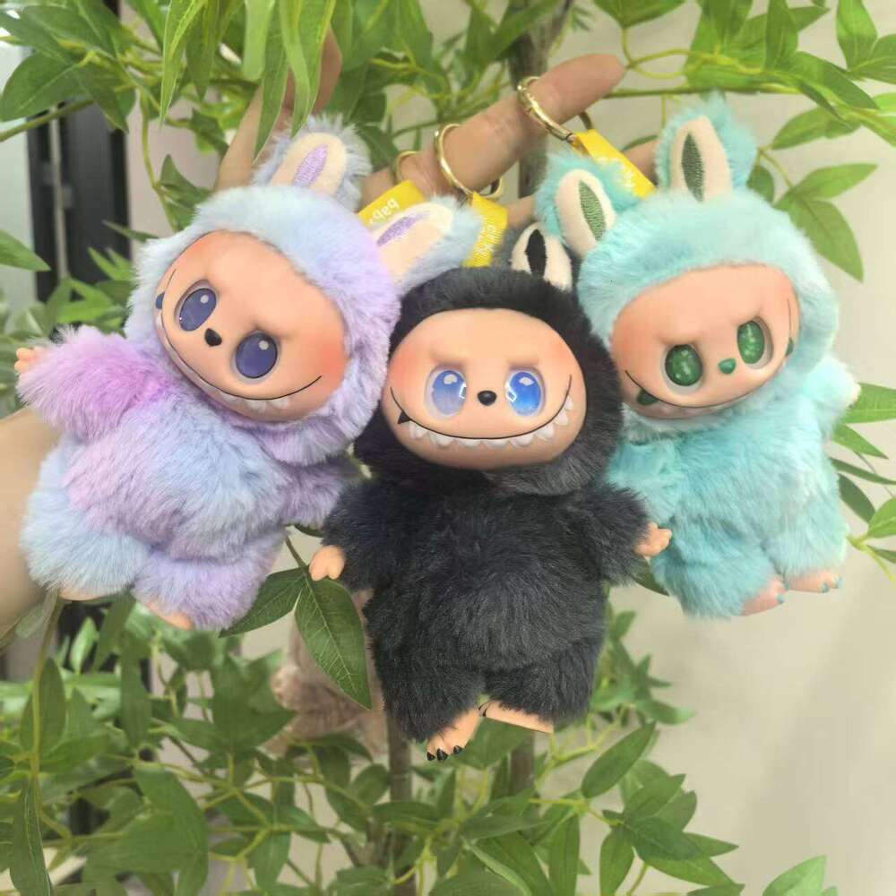 Third Generation Bubble Mat Pendant Labubu Vinyl Face Ornament aron Plush Toy Doll