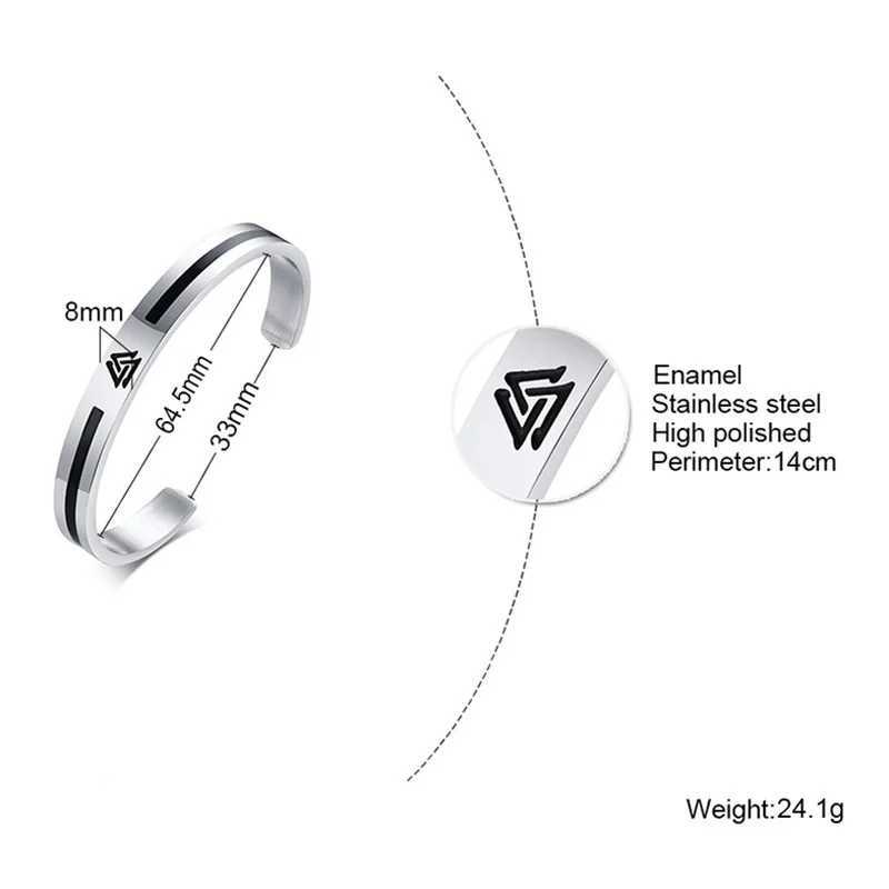 Men Bangle Enamel Bangle Men Viking Cuff Bracelet For Gentleman Stainless Steel Minimalist Bracelets W250606