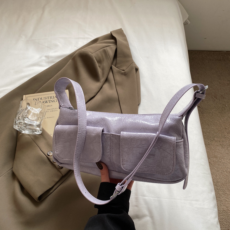 Free Shipping Designer Bag French Style Niche Armpit For Womens Summer 2025 New Trendy And Fashionable Single Shoulder Motorcycle Texture Hand-held To