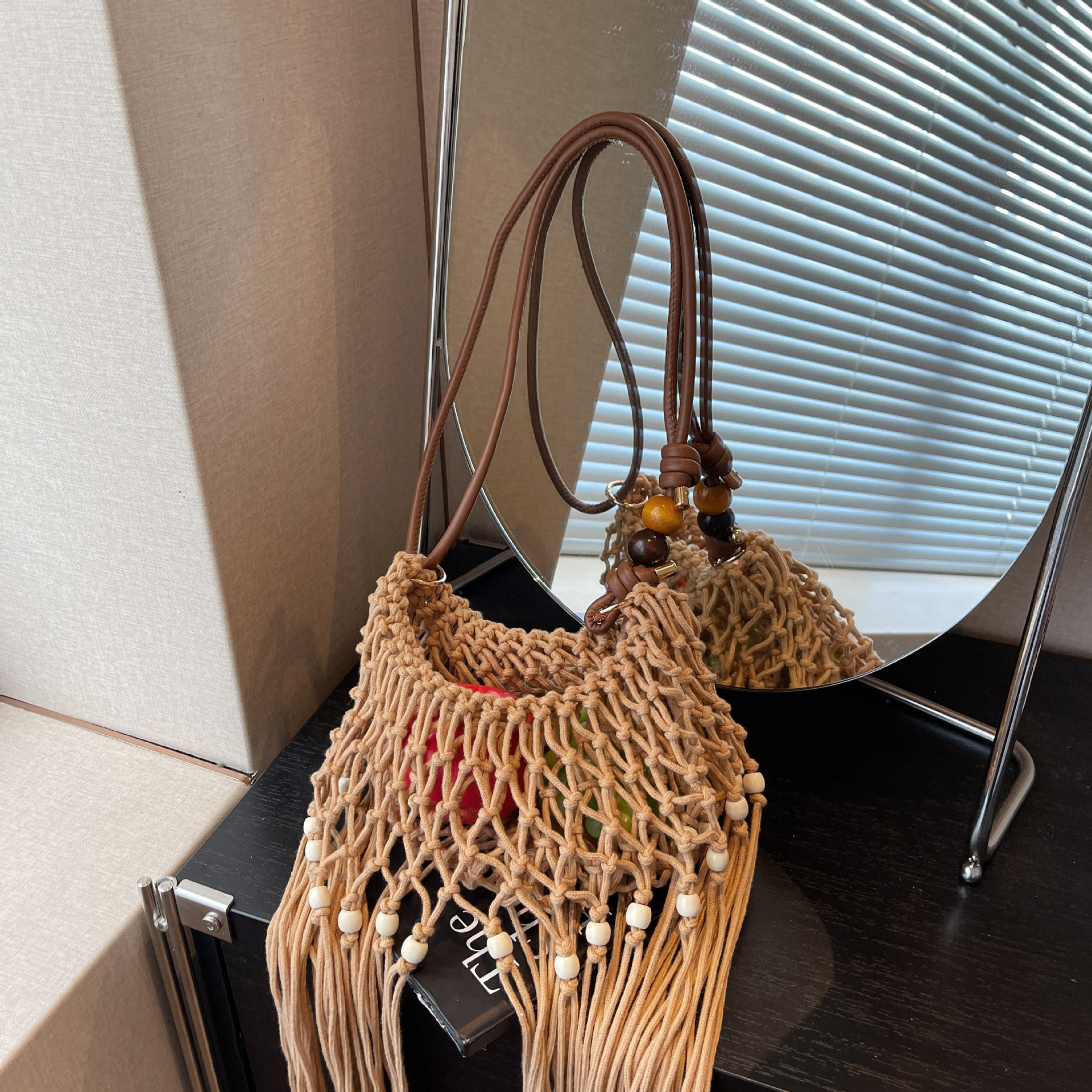 designer bag Fashion Cotton Thread Bag Handmade Tassel Woven Tassel Bag Single Shoulder Crossbody Women's Bag Fresh Style Phone Crossbody Bag