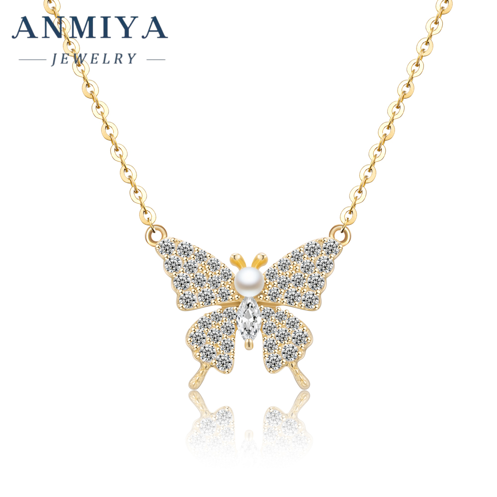 Custom Wholesale Necklace Golden Plating Fashion Women Jewelry 925 Sterling Silver Butterfly Necklace