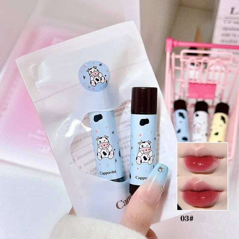 free shipping Baby Cow Lip Balm Set Moisture Tinted Lipstick Long-Lasting Moisturizing Nutritious Lip Pomade Red Tint Lipgloss Fruity Lip Care