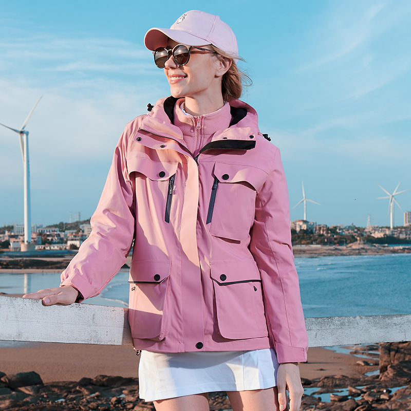 Ddmyoutdoor New Outdoor Couple Stormtrooper Jacket Detachable Fleece Inner Tank Mountaineering Coat Men s And Women s Large Two Piece Set Jackets