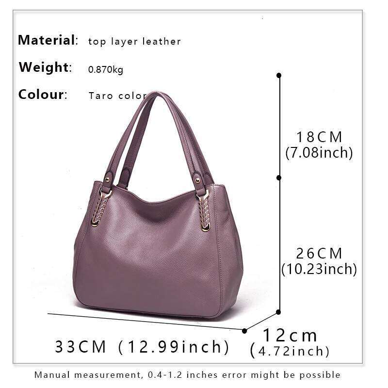 Designer Bag New Women's Tote Bag With Large Capacity And Simple Top Layer Cowhide Handbag
