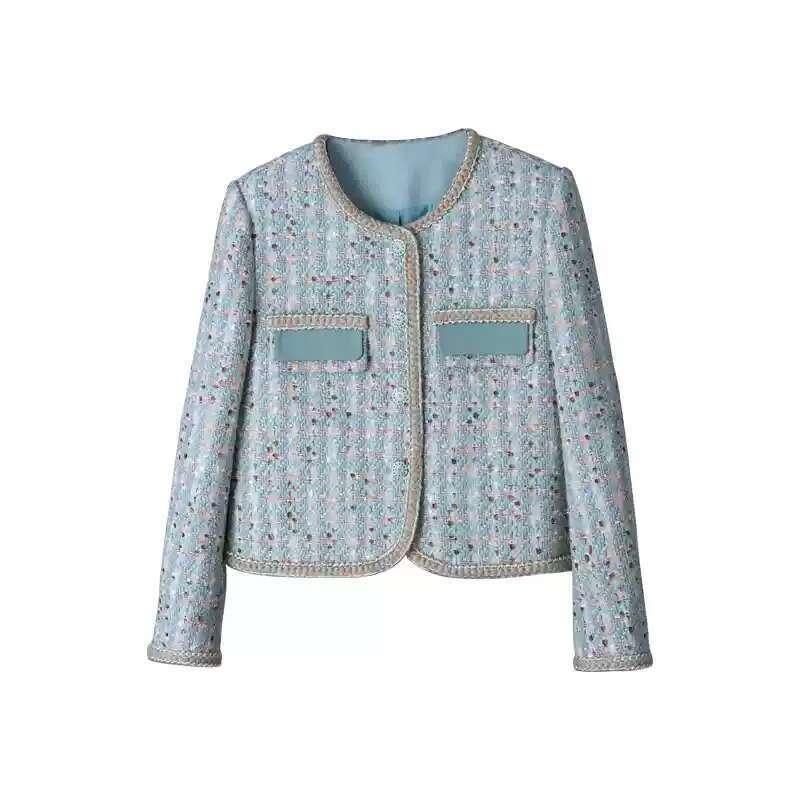 French Elegant Temperament Fashion Suit Round Neck Single-breasted Jacket Top High Waist Slim Skirt Two-piece Sets Women Winter