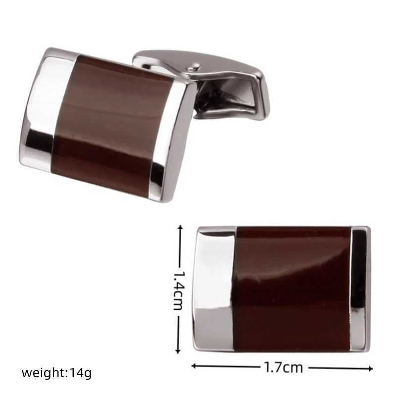 Mens French shirt cufflinks copper material rectangular wine red enamel cufflinks fashion clothing accessories wholesale W250606