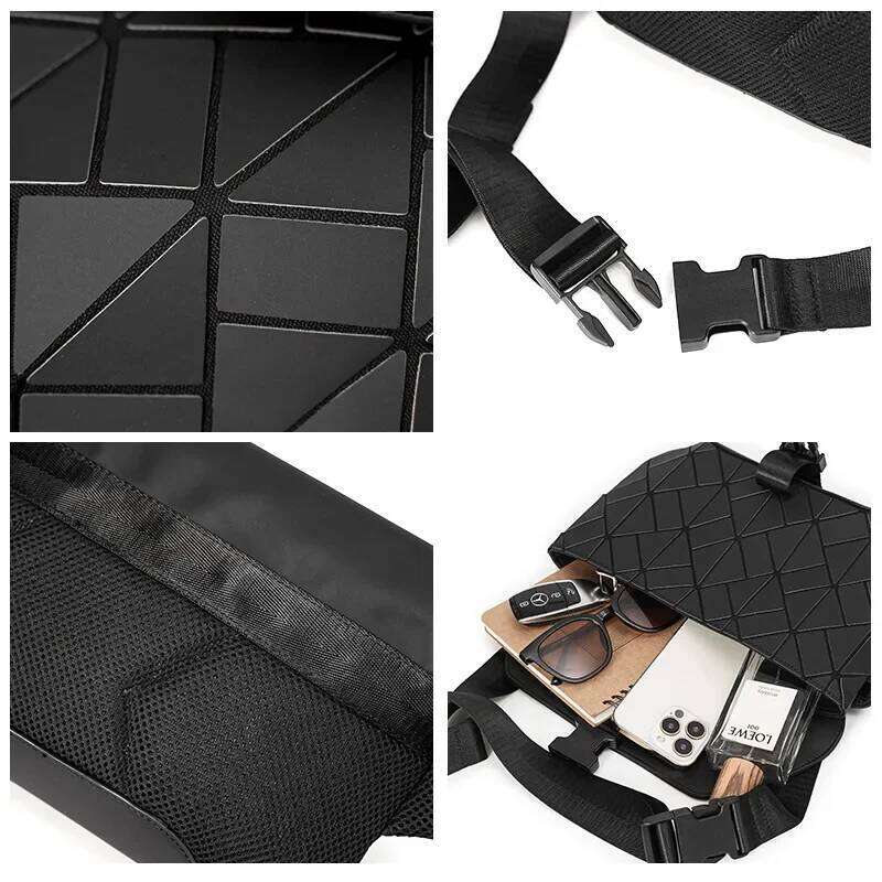 High-Quality Fashion Men's Geometric Shoulder Messenger Back Pack Waist Bag Crossbody Bags For Men Satchel